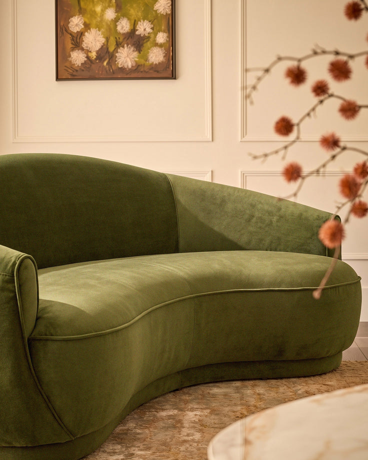 Rosetta pistachio green fabric 3 seater sofa