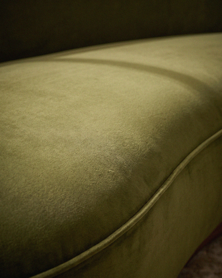 Rosetta pistachio green fabric 3 seater sofa