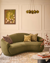 Rosetta pistachio green fabric 3 seater sofa