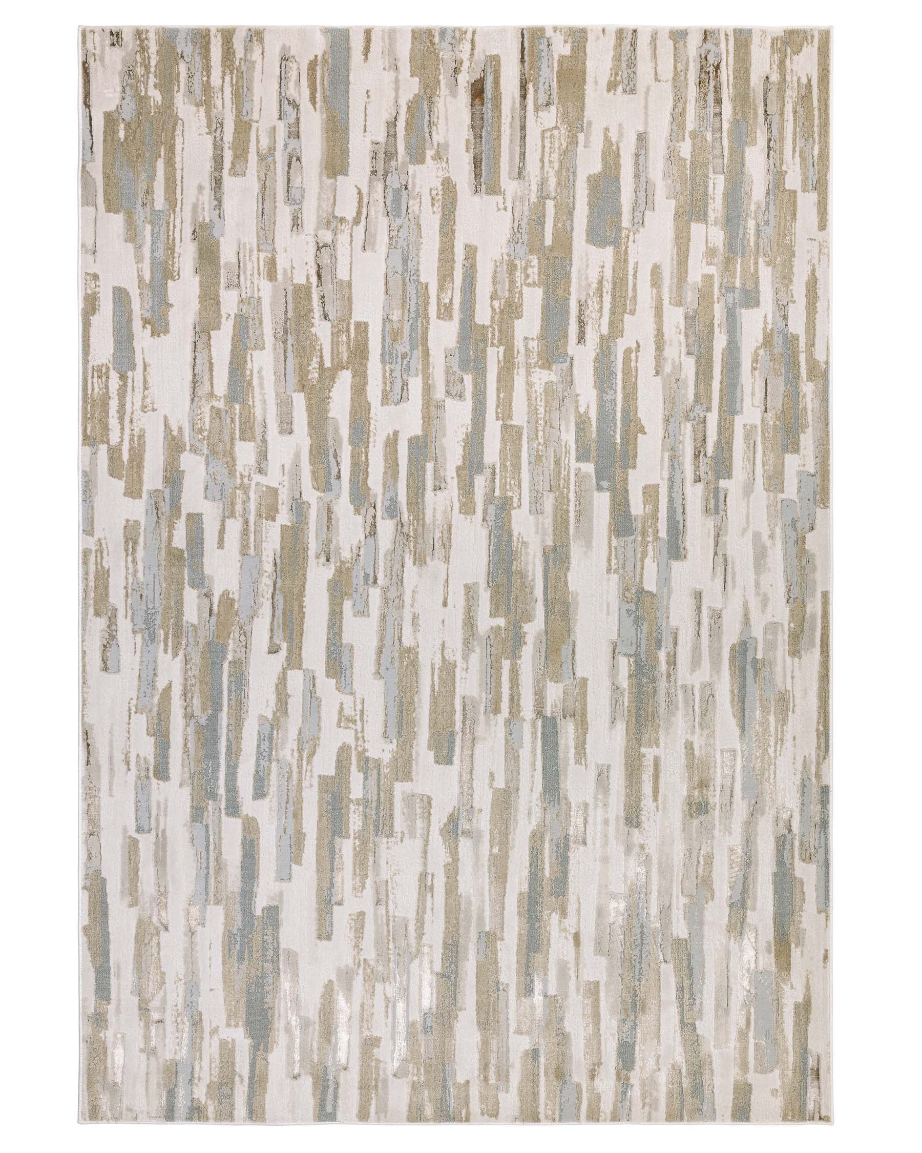 Rowan mixed metallics textured small rug – Danetti