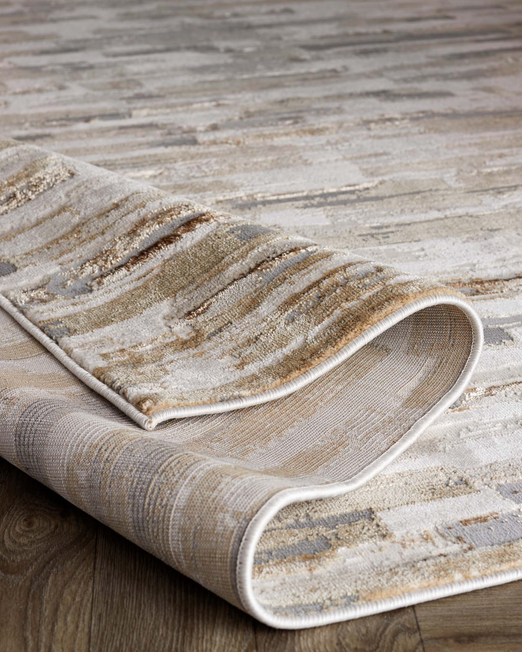 Rowan Medium Easy Living Textured Rug Mixed Metallics – Danetti