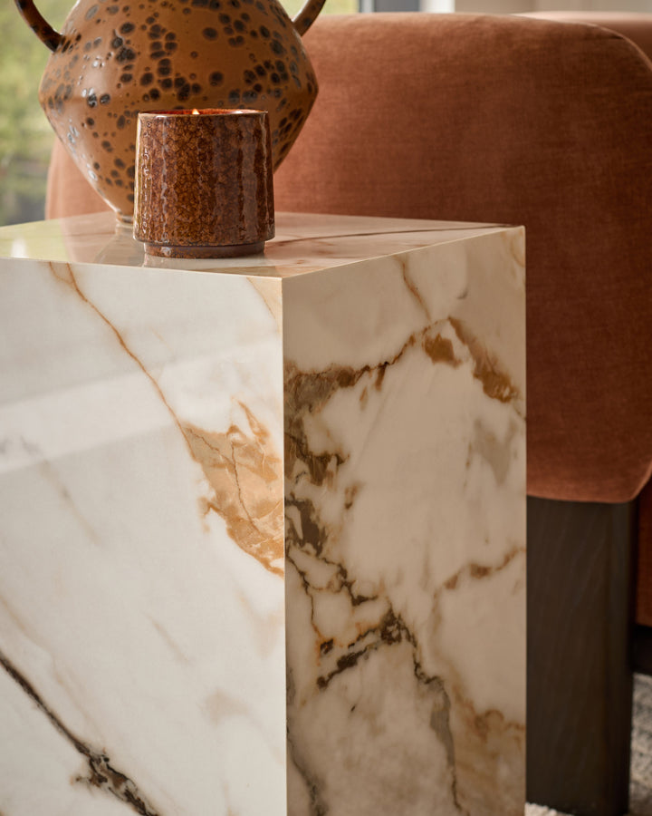 Russo natural gloss ceramic side table