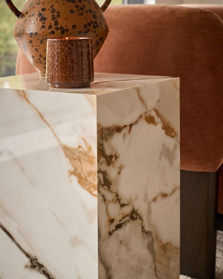 Russo natural gloss ceramic side table