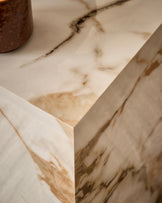 Russo natural gloss ceramic side table