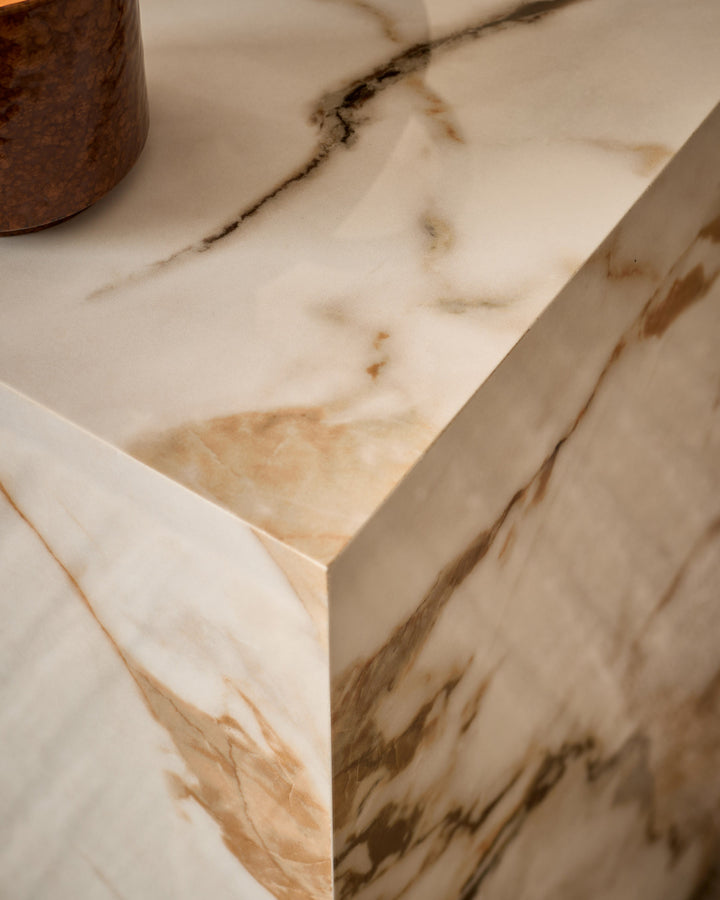 Russo natural gloss ceramic side table