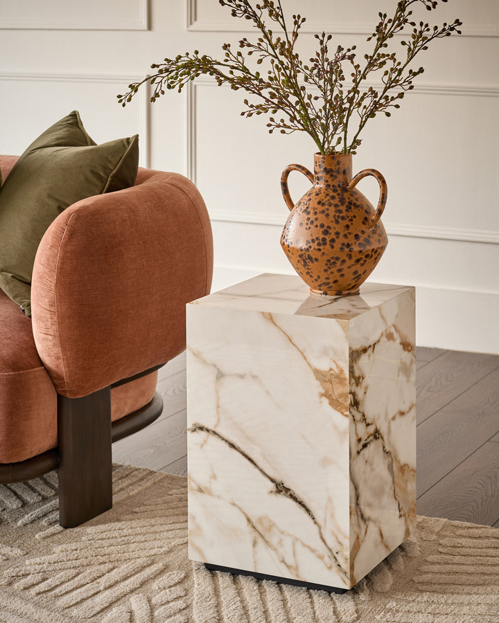 Russo natural gloss ceramic side table