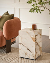 Russo natural gloss ceramic side table