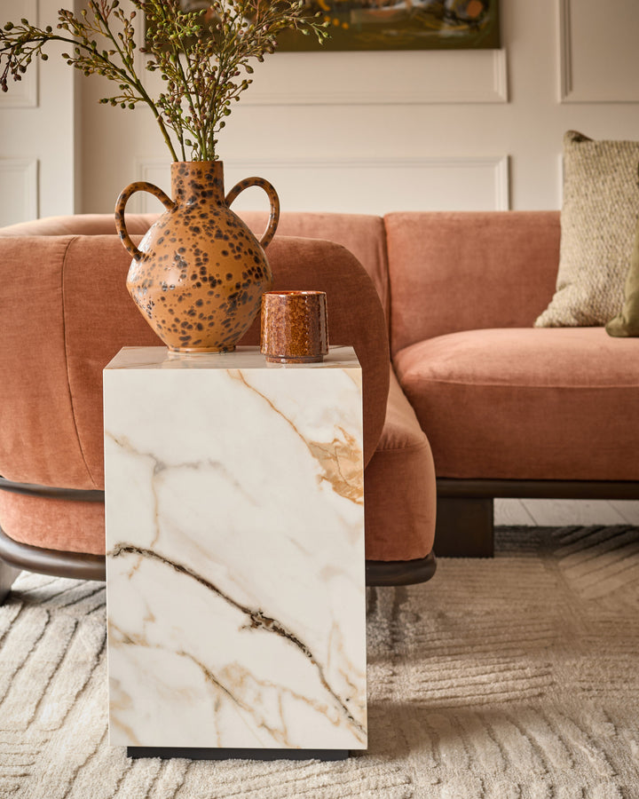 Russo natural gloss ceramic side table