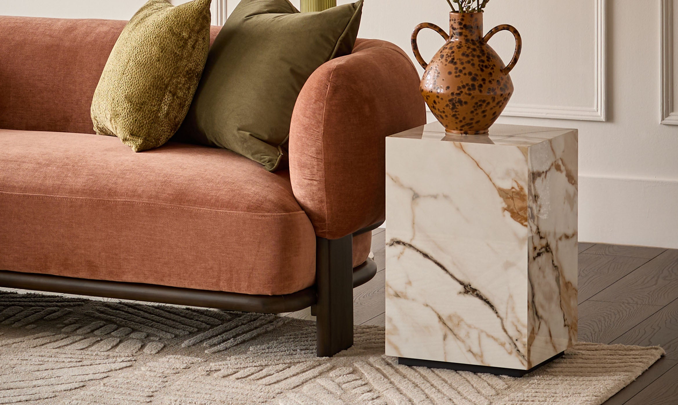 Russo natural gloss ceramic side table