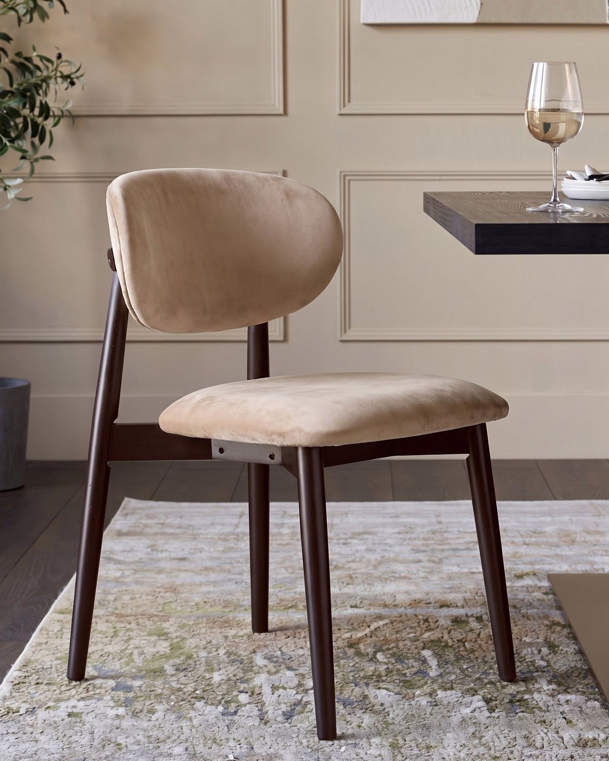 Ryann champagne velvet dining chair - set of 2