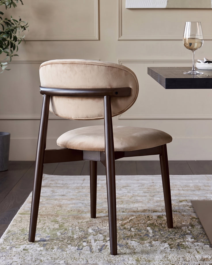 Ryann champagne velvet dining chair - set of 2