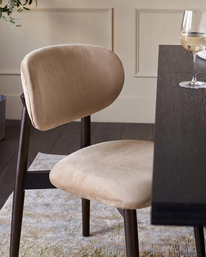 Ryann champagne velvet dining chair - set of 2