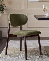 Ryann olive green velvet dining chair - set of 2