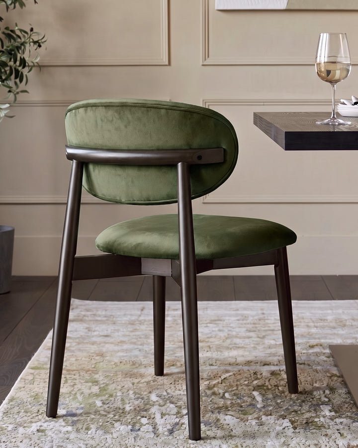 Ryann olive green velvet dining chair - set of 2