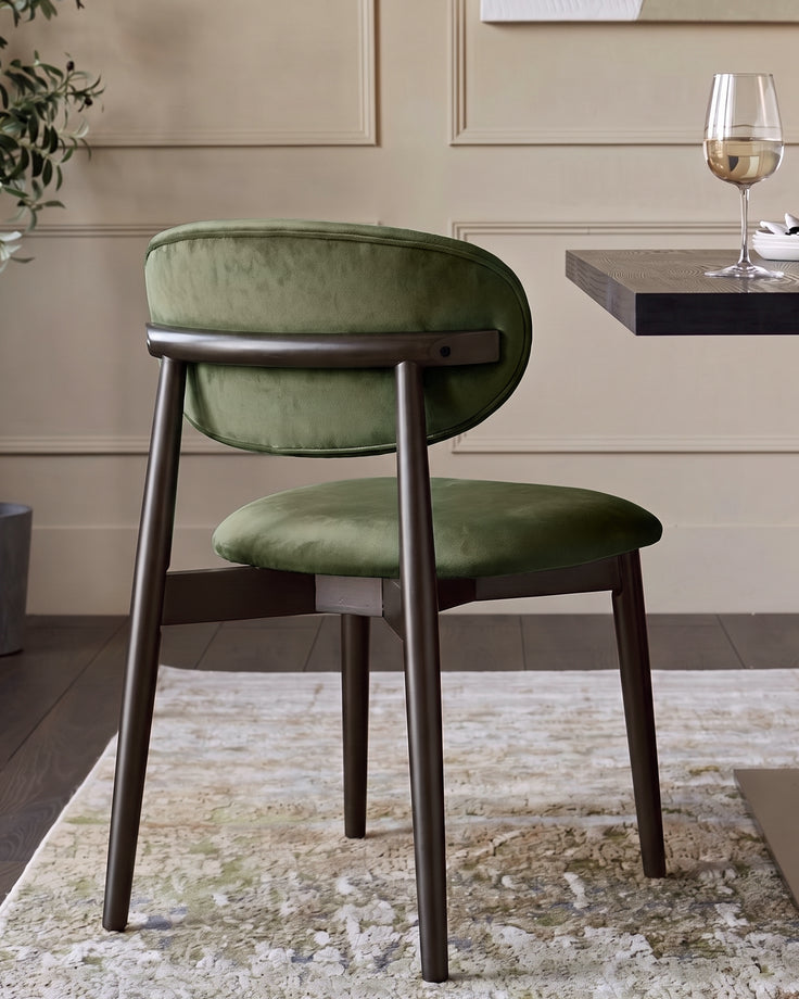 Ryann olive green velvet dining chair - set of 2