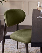 Ryann olive green velvet dining chair - set of 2