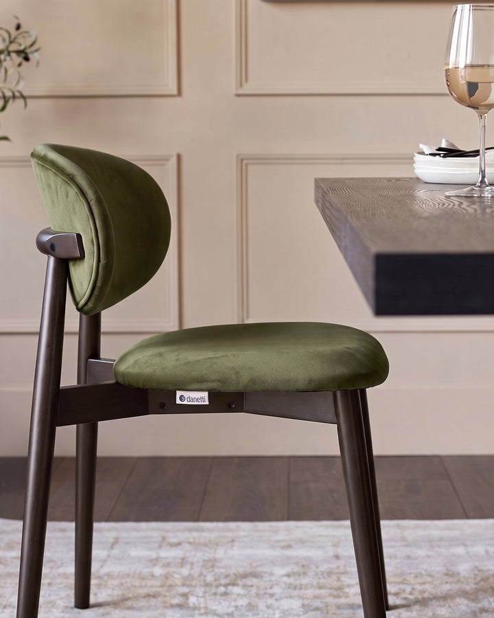 Ryann olive green velvet dining chair - set of 2