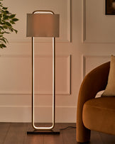 Sanza natural linen floor lamp