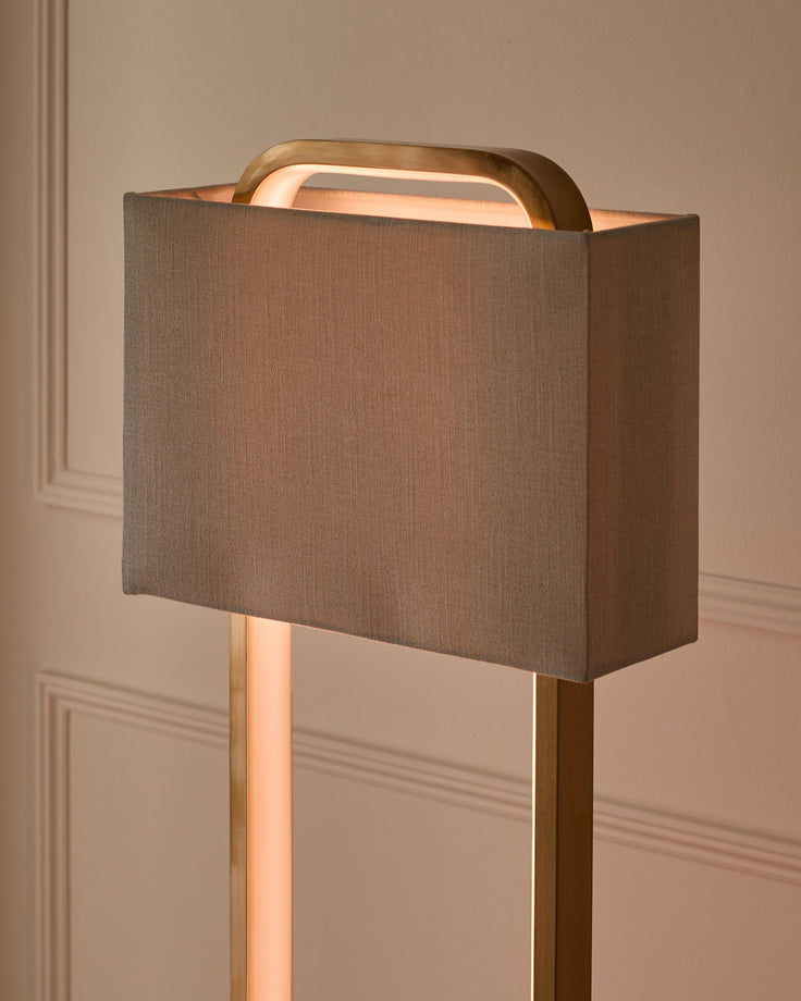 Sanza natural linen floor lamp