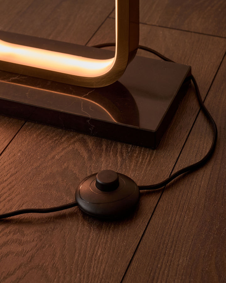 Sanza natural linen floor lamp