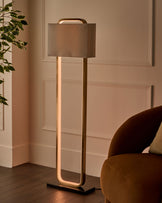 Sanza natural linen floor lamp
