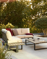 Savannah black garden large corner bench and coffee table set