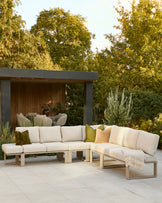 Savannah natural garden extra large corner bench