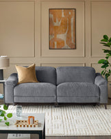 Serene blue grey chenille 3 seater recliner sofa