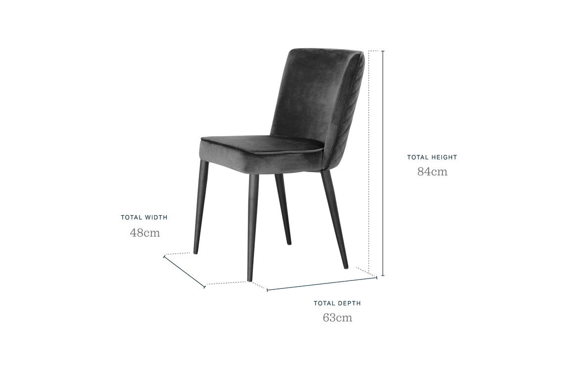 Serena mocha velvet dining chair