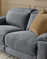 Serene blue grey chenille 2 seater recliner sofa