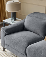 Serene blue grey chenille 2 seater recliner sofa