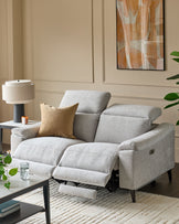 Serene Grey Fabric 2 Seater Recliner Sofa