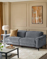 Serene blue grey chenille 3 seater recliner sofa