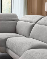 Serene light grey fabric small left hand corner chaise recliner sofa