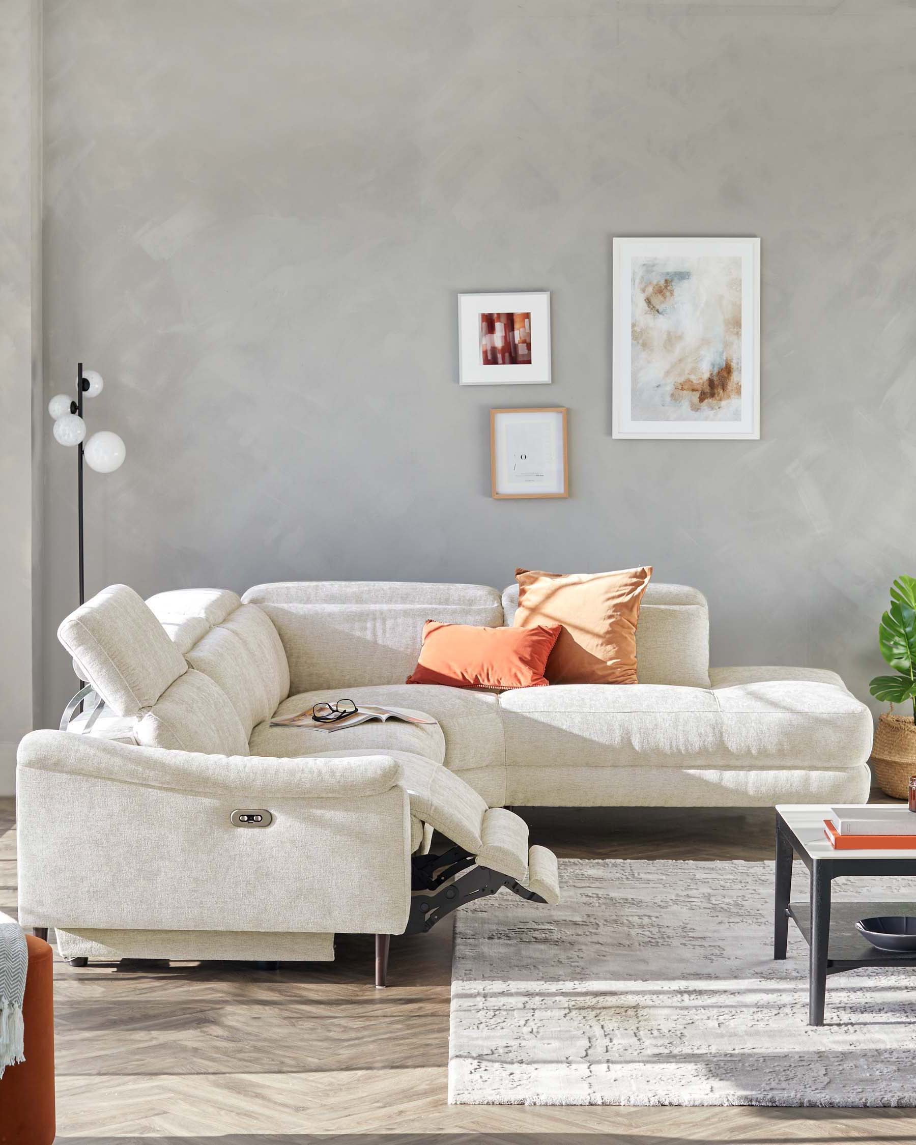 Leather Corner Sofa With Swivel Cuddle Chair Serene Dark Wood