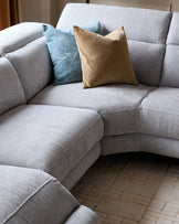 Serene Grey Fabric Recliner Left Corner Chaise Sofa