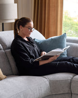 Serene Grey Fabric Recliner Left Corner Chaise Sofa