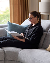 Serene Grey Fabric Recliner Right Corner Chaise Sofa