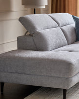 Serene Grey Fabric Recliner Left Corner Chaise Sofa