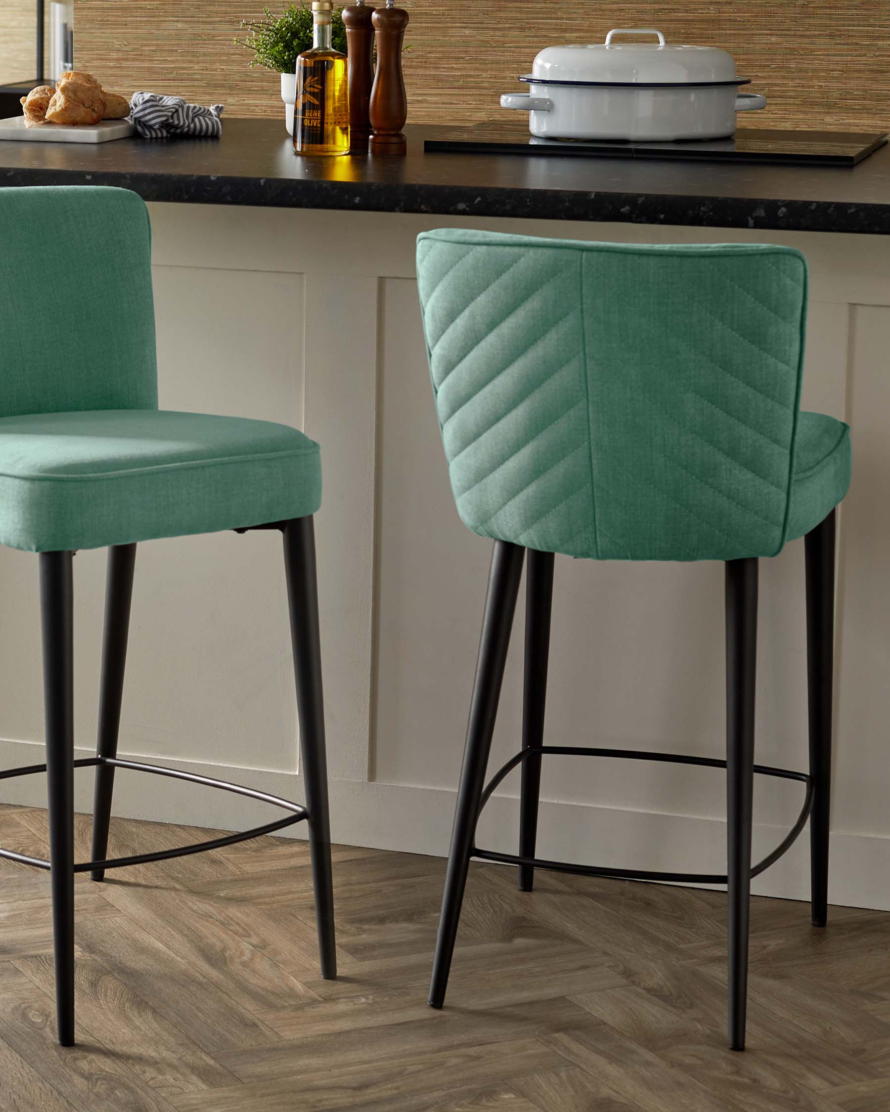 Serena sage green chenille bar stool – Danetti1