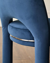Shay dark navy velvet dining chair