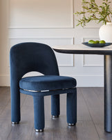 Shay dark navy velvet dining chair