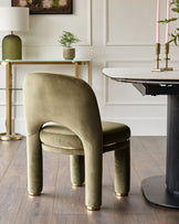 Shay olive green velvet dining chair