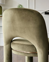 Shay olive green velvet dining chair