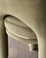 Shay olive green velvet dining chair