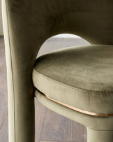 Shay olive green velvet dining chair