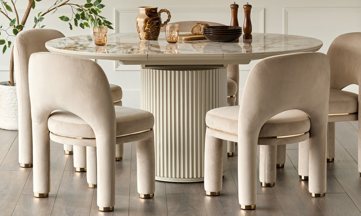 Shay champagne velvet dining chair - set of 2