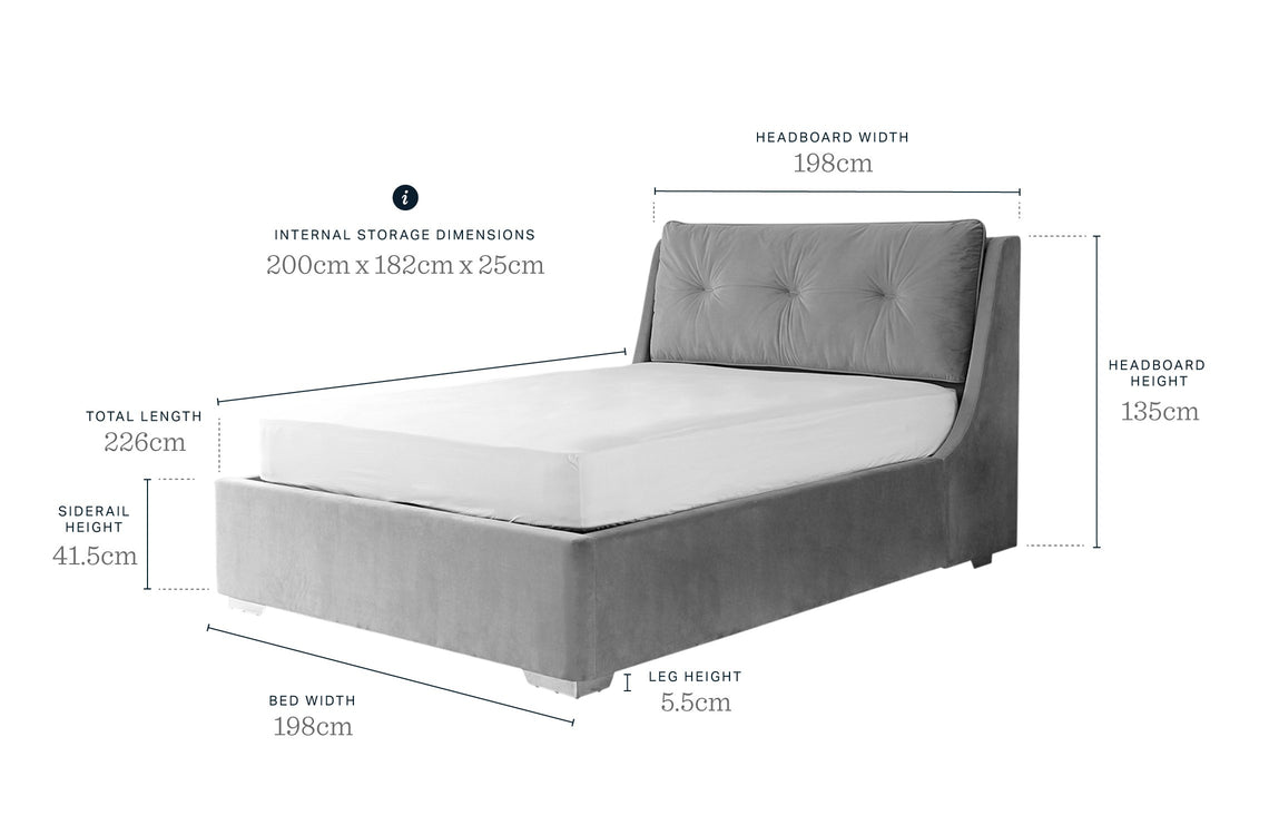 Siesta natural fabric super king ottoman storage bed