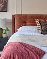 Siesta apricot chenille king size ottoman storage bed