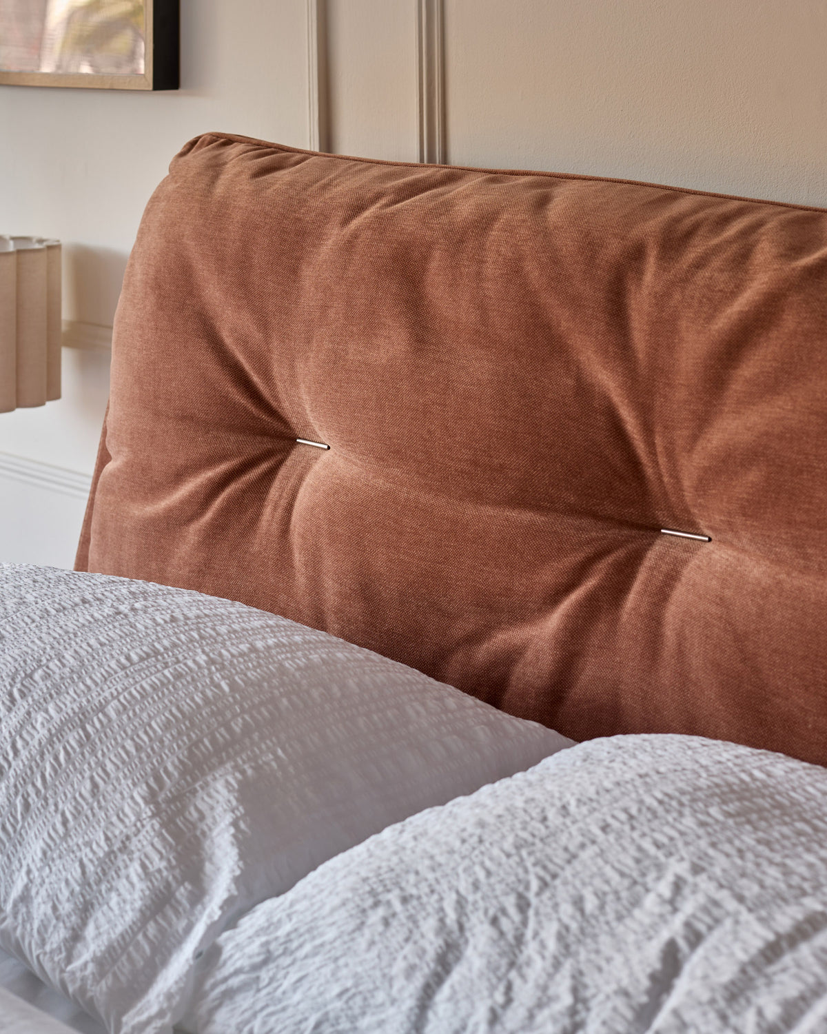 Siesta apricot chenille king size ottoman storage bed